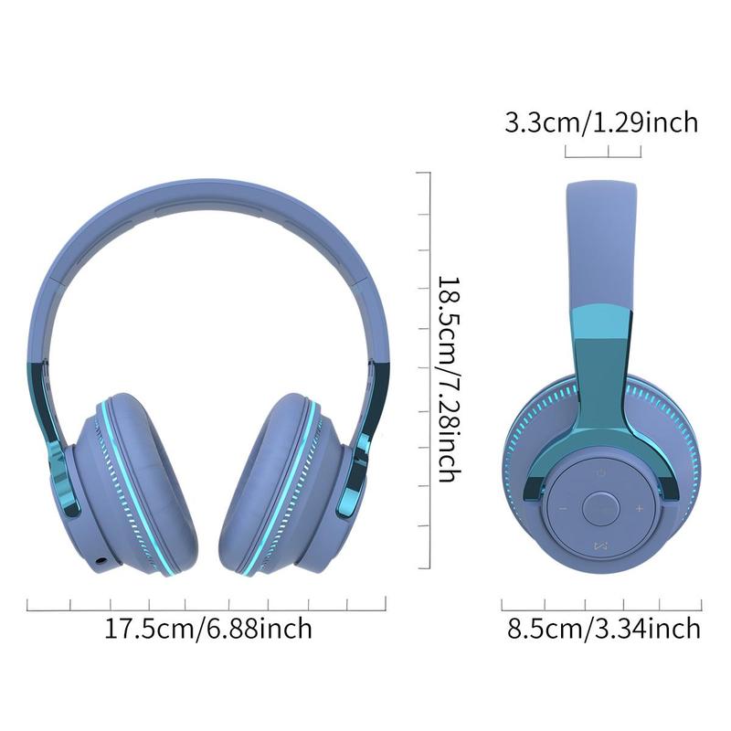 Foldable Wireless Headphone, Over-ear Wireless Bluetooth-compatible Headset with Mic, Wireless Stereo Headphones for Tablets and Phones