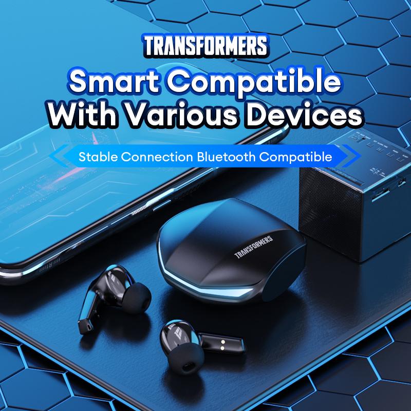 Transformers TF-T10 Optimus Wireless Earbuds Bluetooth 5.4 Headphones, Earbuds Noise Cancelling, Energy Saving, IPX5 Waterproof with Mic, Gaming Earbuds 60 Hrs Playtime, Compatible Android iOS Phone