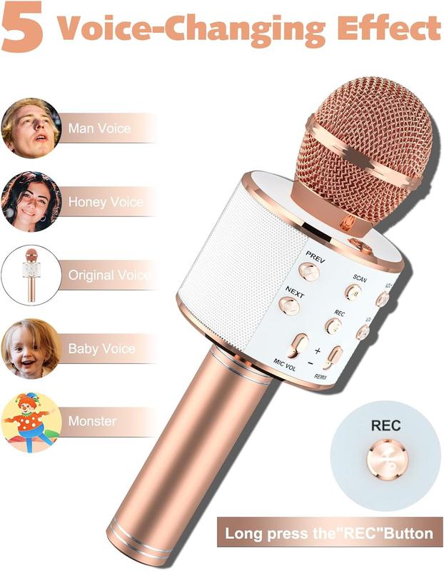 Karaoke Microphone 2 Pack,   Karaoke Microphone for Singing Portable Handheld Mic Speaker Machine, Christmas Birthday Gifts for Girls Ages 4, 5, 6, 7, 8, 9, 10, 12+