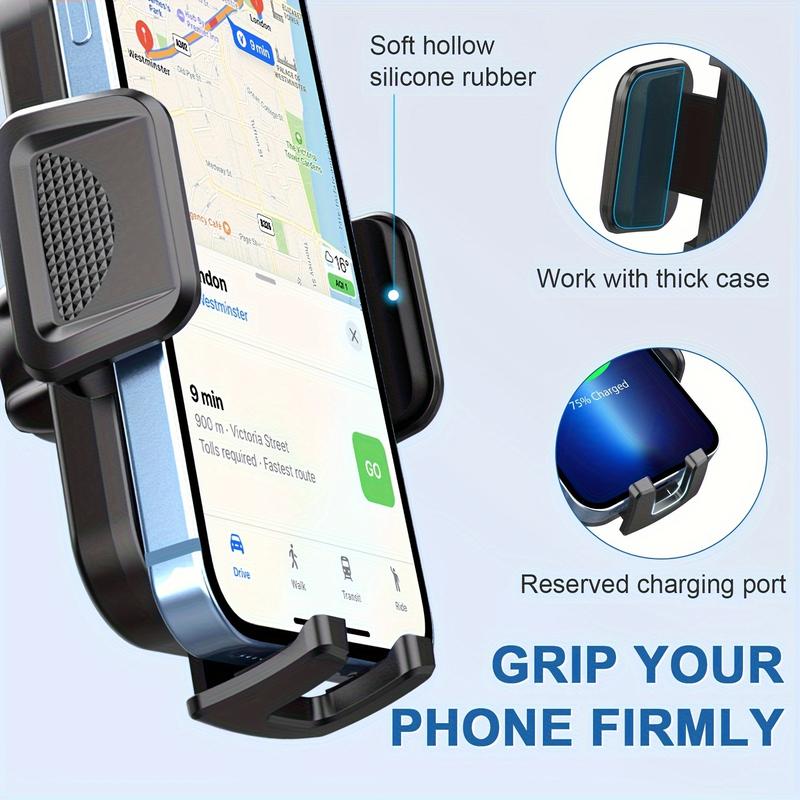 Car Dashboard Phone Holder, Sturdy Car Truck Phone Holder, Upgraded Adjustable Suckered Pedestal and 14-Inch Long Arm Phone Holder