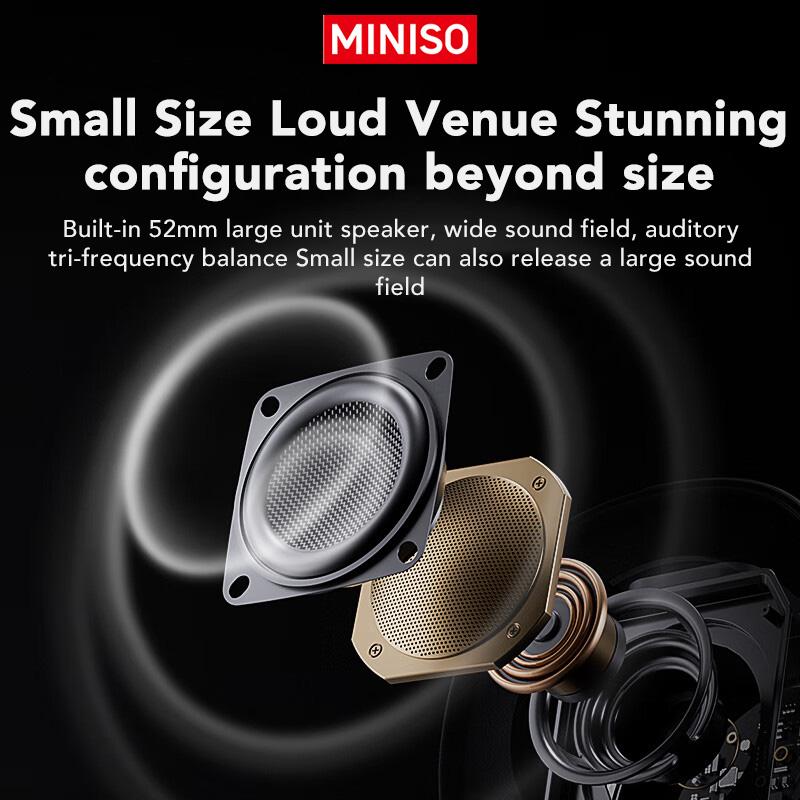 MINISO Portable 5W Wireless Bluetooth Speaker ,Mini Pocket Sound 8 Hours Music Time Speaker , 2 in 1 Stereo Sound Speaker Audio Smartphone