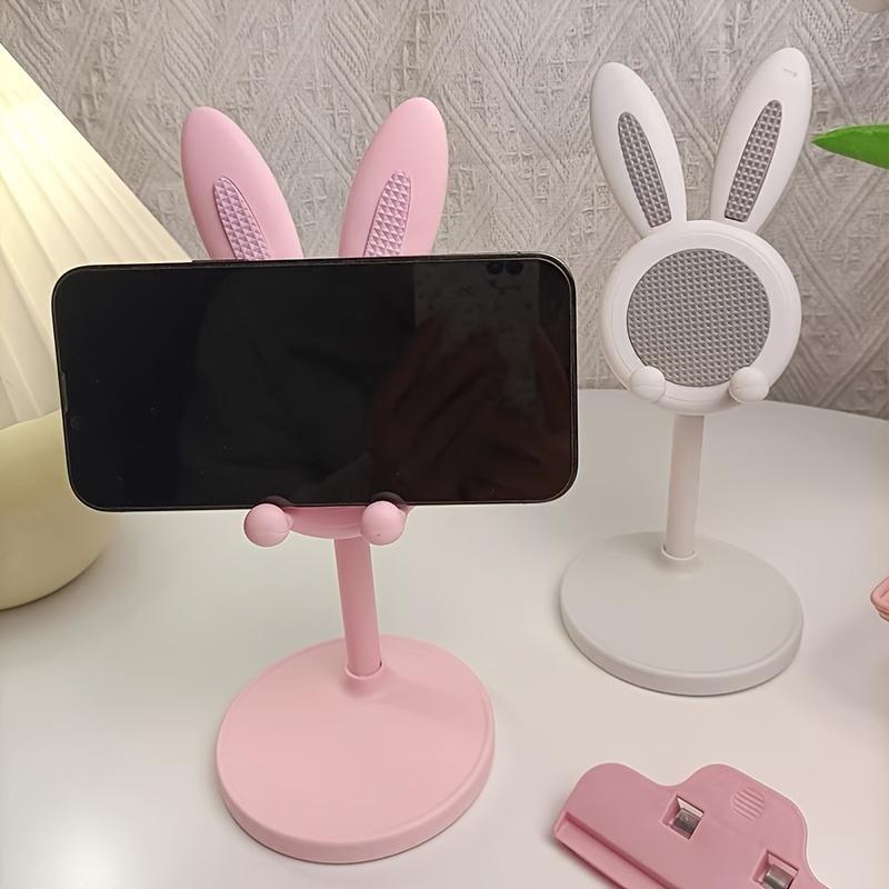 Cute Rabbit Design Phone Holder, Adjustable Height & Stretchable Phone Stand, Multifunctional Desktop Phone Holder for Home Office