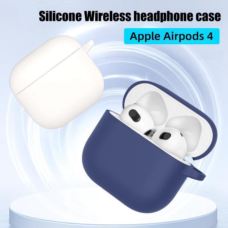 Solid Color Silicone Earphone Case, 1 Count Anti-drop & Shockproof Earphone Protective Cover, Earphone Accessories Compatible with Apple AirPods 4