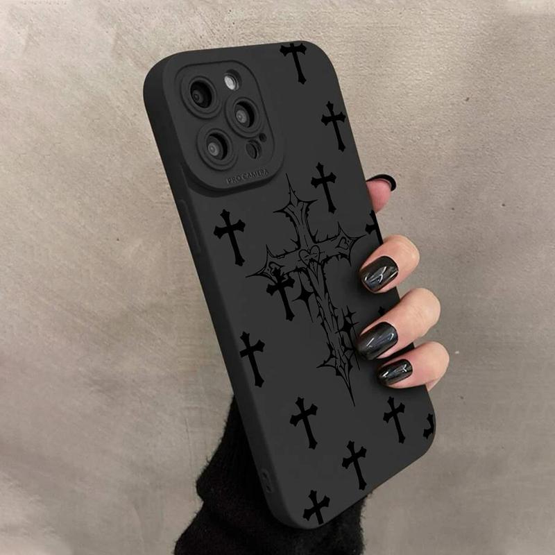 Cross Pattern Phone Case, Anti-fall Phone Protector Cover, Shockproof Phone Protective Case Compatible with iPhone 15 14 13 12 11 Series, Unique Phone Cases