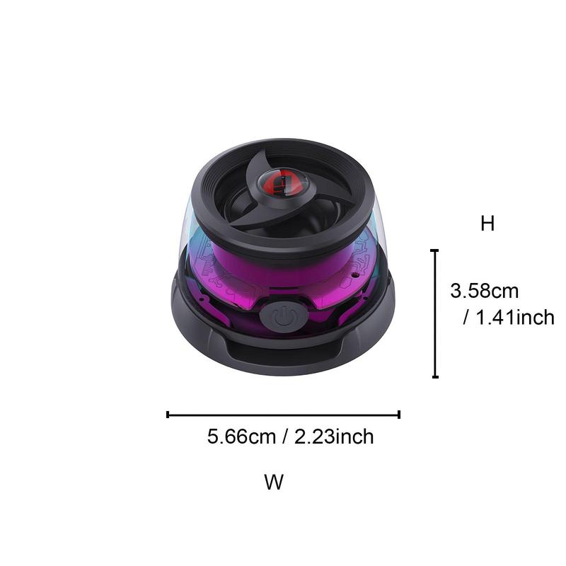 Mini Magnetic Cyber Transparent BT Speaker, HiFi Sound Quality Portable Speaker with RGB Color-changing Light Effects, Rechargeable Speaker for Phone PC NS