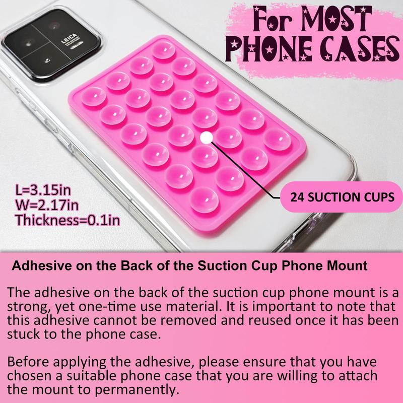 Silicone Suction Phone Case Mount, Non Slip Sticky Phone Grip for CellPhone, Silicon Adhesive Suction Cup Phone Mount, Strong Grip Holder for Selfies and Videos Available on iphone and Android