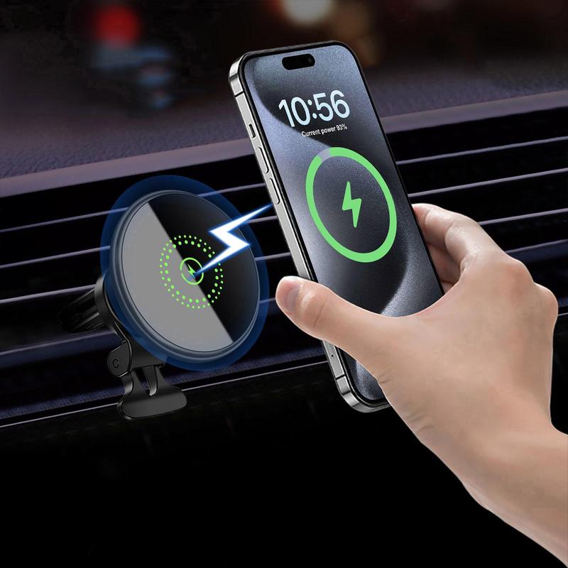 FDGAO 20W Magnetic Car Charger, Phone Wireless Charging Car Charger Holder with Charging Function, Wireless Car Charger for iPhone 16 15 14 13 12 Series, Car Accessories