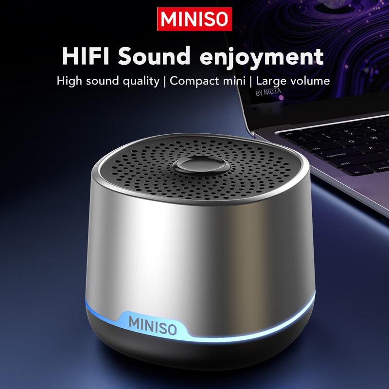 MINISO Portable 5W Wireless Bluetooth Speaker ,Mini Pocket Sound 8 Hours Music Time Speaker , 2 in 1 Stereo Sound Speaker Audio Smartphone