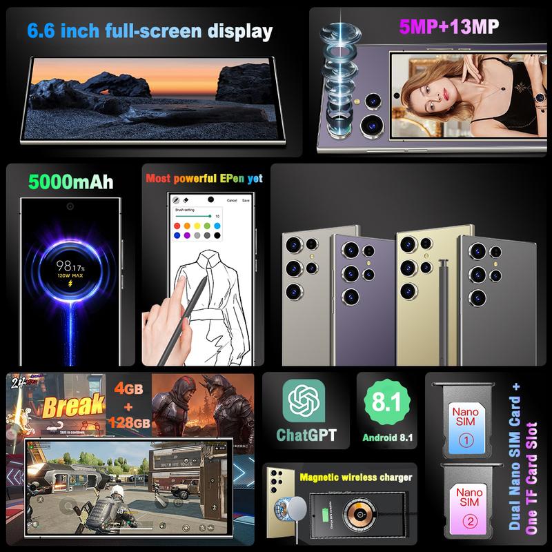 2024NEWSmarphone S24 Ultra, 6.6 inches, 16+1024GB, 10 cores, 7800mAh, phone, Android, 78+108MP, dual SIM, 5G phone, facial recognition, AI smartphone, unlocked zoom camera, long battery life, S pen, US version, 2025,christmas gift