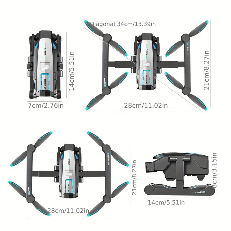 S188 Drone Is Equipped with HD Dual Camera GPS Positioning, Brushless Motor, Obstacle Avoidance Function, Optical Flow Positioning and Electric Adjustable 180 ° Camera, Remote-Controlled Unmanned Vehicle Toys, Beginner Men's Gifts, Christmas and Halloween