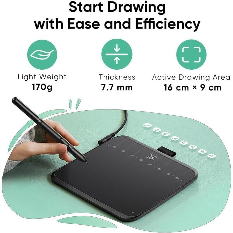 XPPen Deco 640 Drawing Tablet with 16384  Levels Sensitivity -Free Stylus 6*4 Inch OSU Drawing Pad Graphic Tablet for Digital Drawing Teaching Designing Editing Work for PC  Android