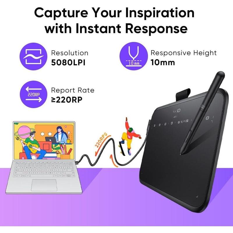 XPPen Deco 640 Drawing Tablet with 16384  Levels Sensitivity -Free Stylus 6*4 Inch OSU Drawing Pad Graphic Tablet for Digital Drawing Teaching Designing Editing Work for PC  Android