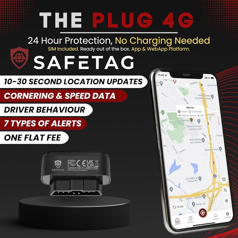 4G LTE Car GPS Tracker, Vehicle Location Every 10-30 Seconds, Multiple GeoFences, Route Playback, Speed Monitoring, Driving Behavior Analysis, No Activation Fees, Cancel Anytime, 7-Day Free Trial Available