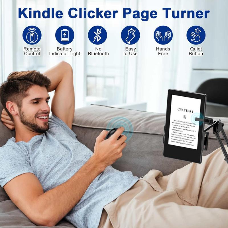 Remote Control Page Turner for Kindle Paperwhite Oasis Kobo eReaders, Camera Shutter Selfie Controller, Remote Page Turner for iPad Tablets Reading Novels, Ideal for Kindle Accessories