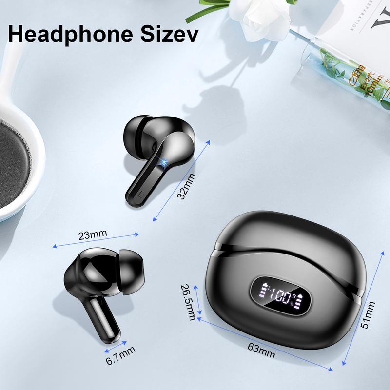 [Christmas Sale] 2024 Wireless Bluetooth 5.3 Smart Earbuds with Noise-Canceling Microphone for Sports Men and Women with Stereo Bass and 40 Hours of Standby Time