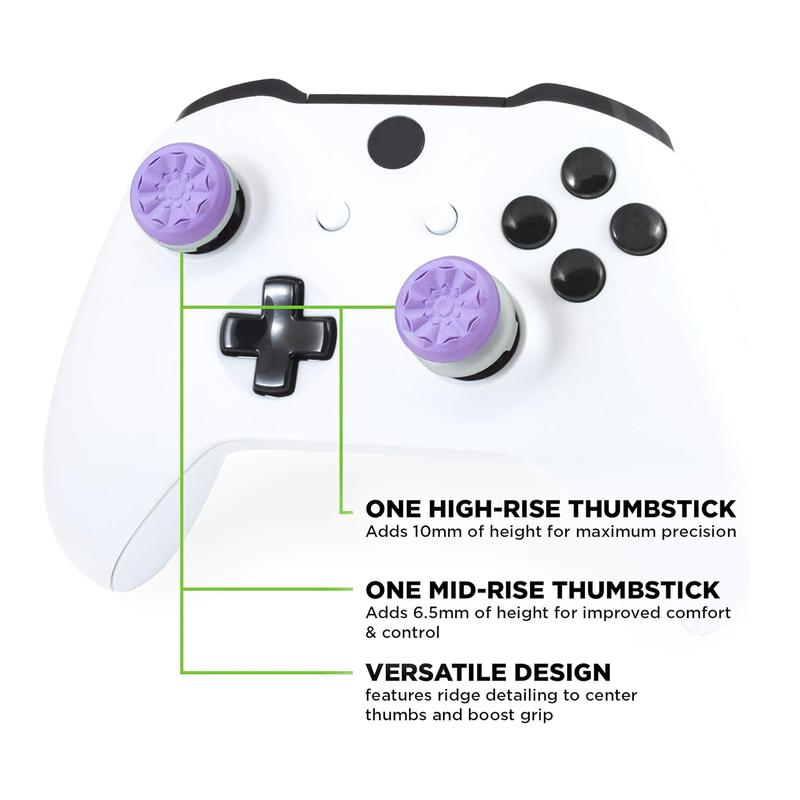 FPS Freek Thumbsticks For Xbox, Superior Precision, Anti slip,Comfort, 1 High-Rise 1 Mid-Rise, Controller Gamepad accessories, Stick, Purple