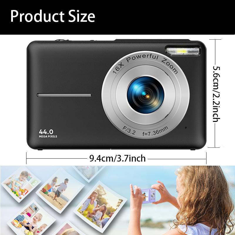 44MP Vintage Digital Camera, 1 Count 1080P Video Resolution 2.4 Inch IPS Screen Webcam, Rechargeable Vintage Camera Digital, Long Lasting Battery Life, Support Multi-language, Birthday Gifts, Mini Camera, Stocking Fillers