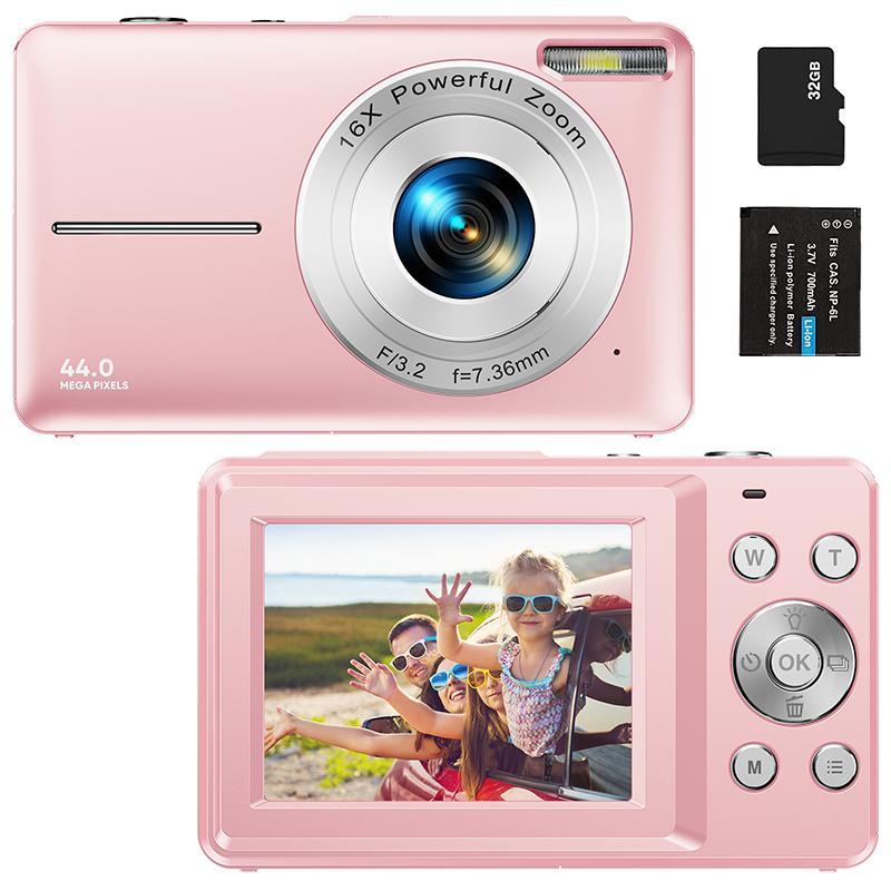 44MP Vintage Digital Camera, 1 Count 1080P Video Resolution 2.4 Inch IPS Screen Webcam, Rechargeable Vintage Camera Digital, Long Lasting Battery Life, Support Multi-language, Birthday Gifts, Mini Camera, Stocking Fillers