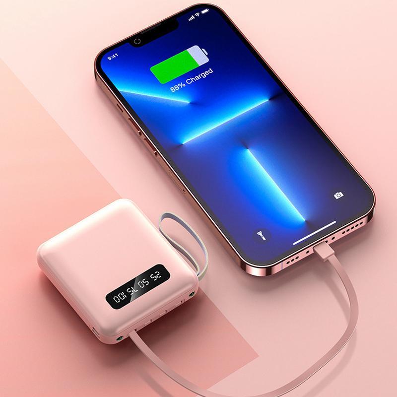 Portable 10000mAh Power Bank For Music Festival, Wireless Charging Power Bank With Digital Display, Multifunctional Mini Power Bank