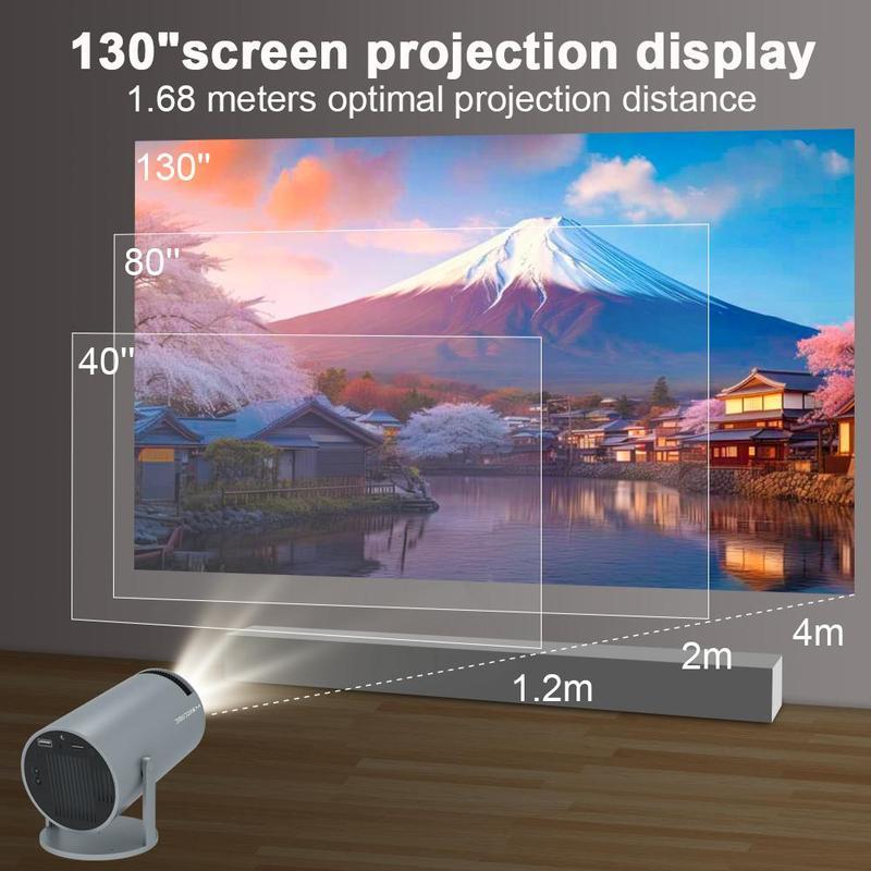 Magcubic Portable Projector HY300, 4K Portable LCD Ultra HD Projector, Wireless Screen Mirroring for Living Room, Multifunctional Home Cinema Projector, Suitable for Outdoor Use