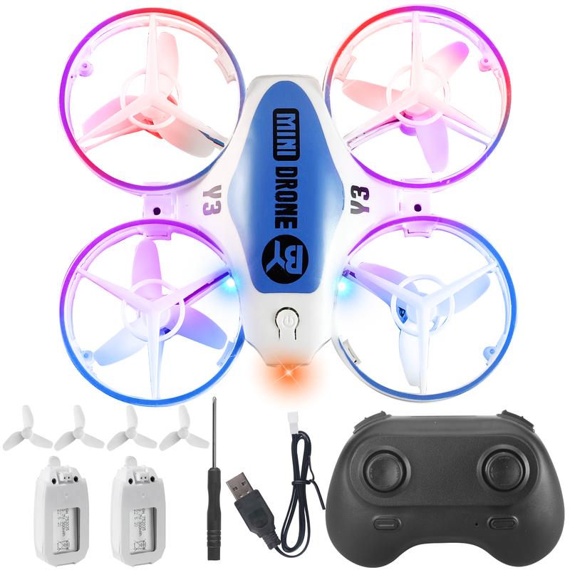 Mini Drone for Kids with Multicolor LED Lights, Long Flight Time, 3 Speed Modes, 360° Flip, Easy to Control, Safe for Beginners, USB Rechargeable, Lightweight