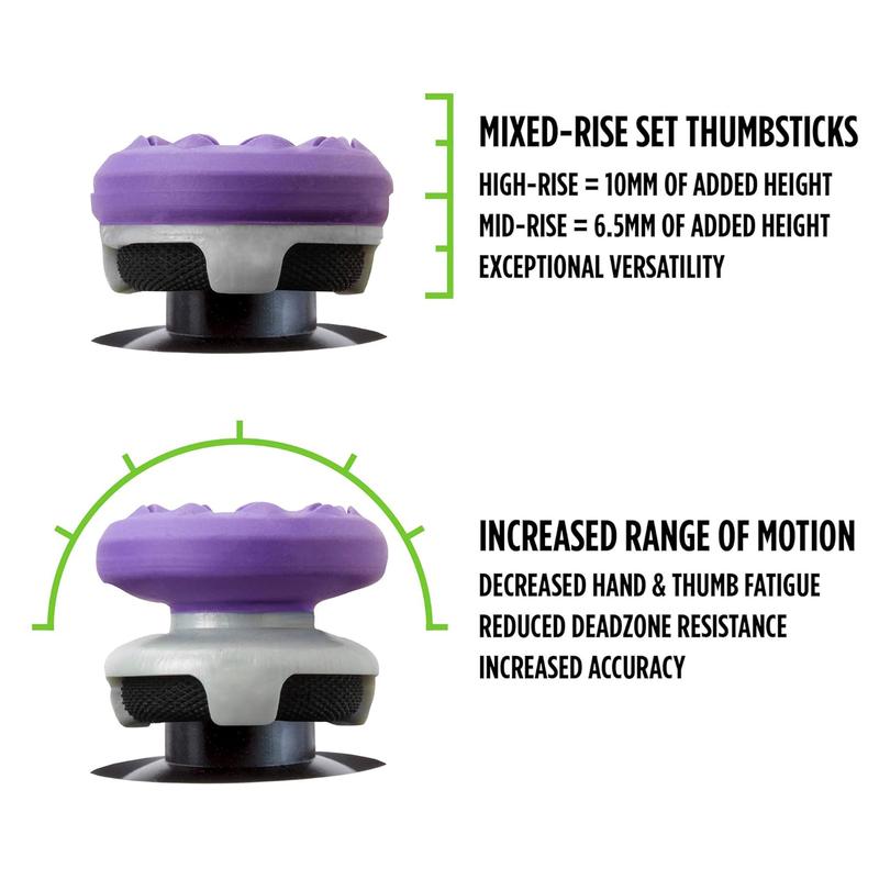 FPS Freek Thumbsticks For Xbox, Superior Precision, Anti slip,Comfort, 1 High-Rise 1 Mid-Rise, Controller Gamepad accessories, Stick, Purple