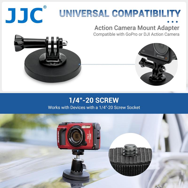 Magnetic Base Set with Strong Ball Head, 360° Rotatable Magnetic Camera Stand with 1 4