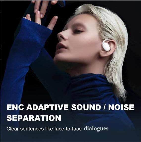 True Wireless Headphones Open Headphones, Bluetooth 5.4,Latest Style Headphones with Screen, 36 Hours Playback Time, Comes with Charging Compartment, Built-in Microphone, Long Range Connectivity, Black Friday