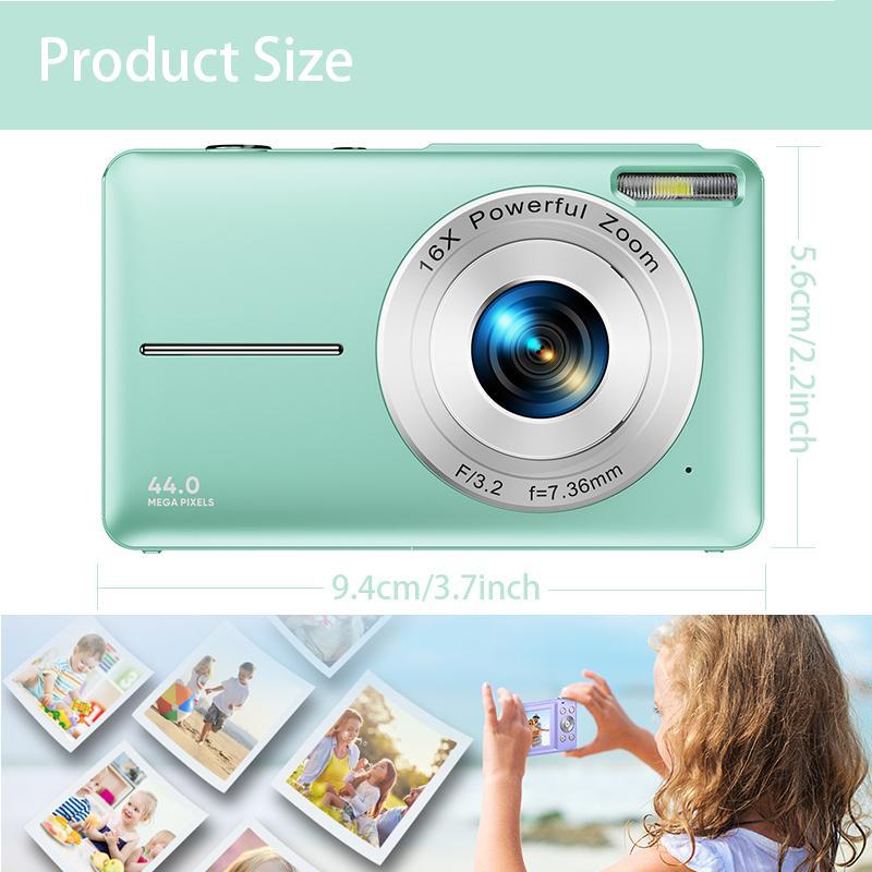 44MP Vintage Digital Camera, 1 Count 1080P Video Resolution 2.4 Inch IPS Screen Webcam, Rechargeable Vintage Camera Digital, Long Lasting Battery Life, Support Multi-language, Birthday Gifts, Mini Camera, Stocking Fillers