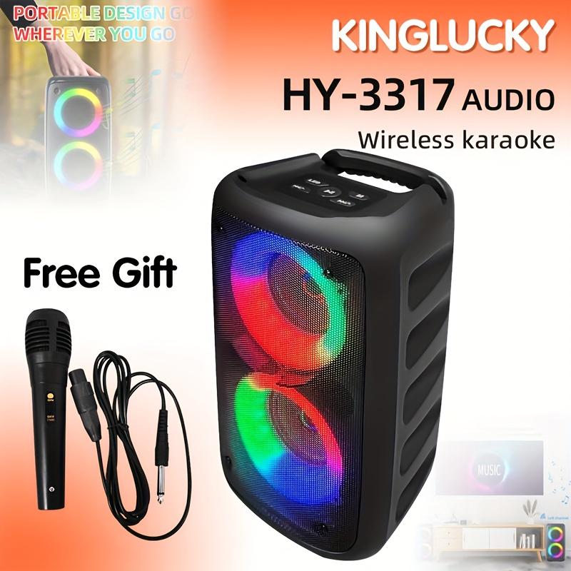 HY-3317 Wireless Speaker with Microphone, Large Loudspeaker Box, Stereo Speaker, Subwoofer, Outdoor Wireless Speaker, Party Disco Light TWS,TF Aux, Mic