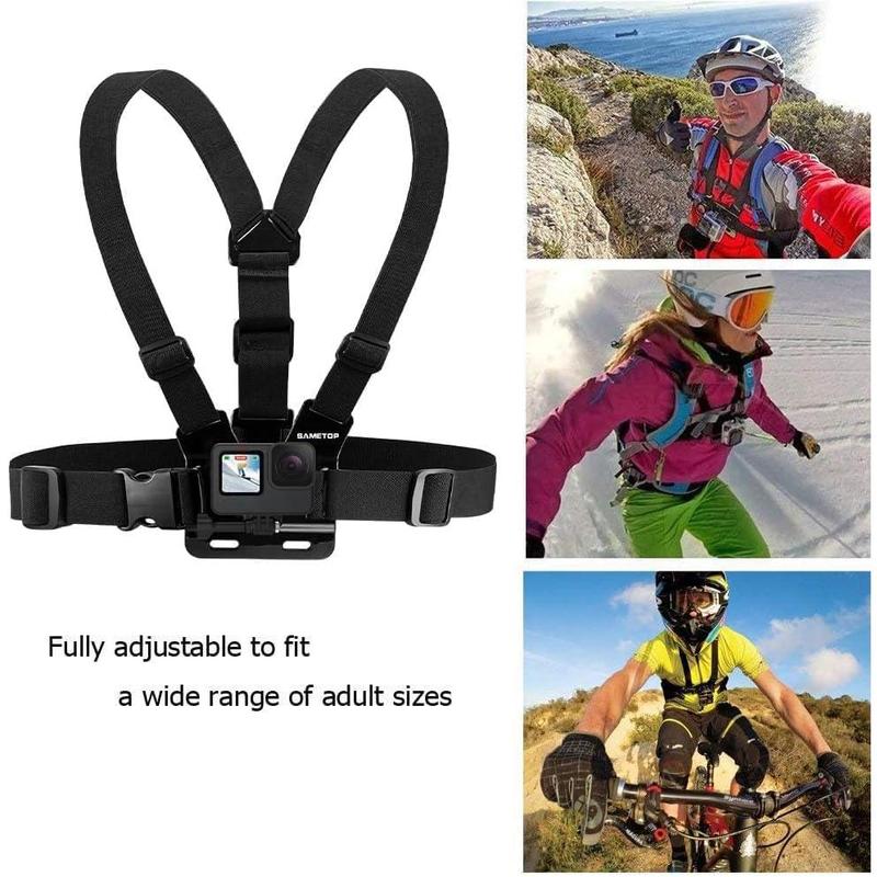 Chest Mount Strap Harness Chesty Body Mount Compatible with Hero 13, 12, 11, 10, 9, 8, 7, 6, 5, 4, Session, 3+, 3, 2, 1, Max, Action Camera Smartphone