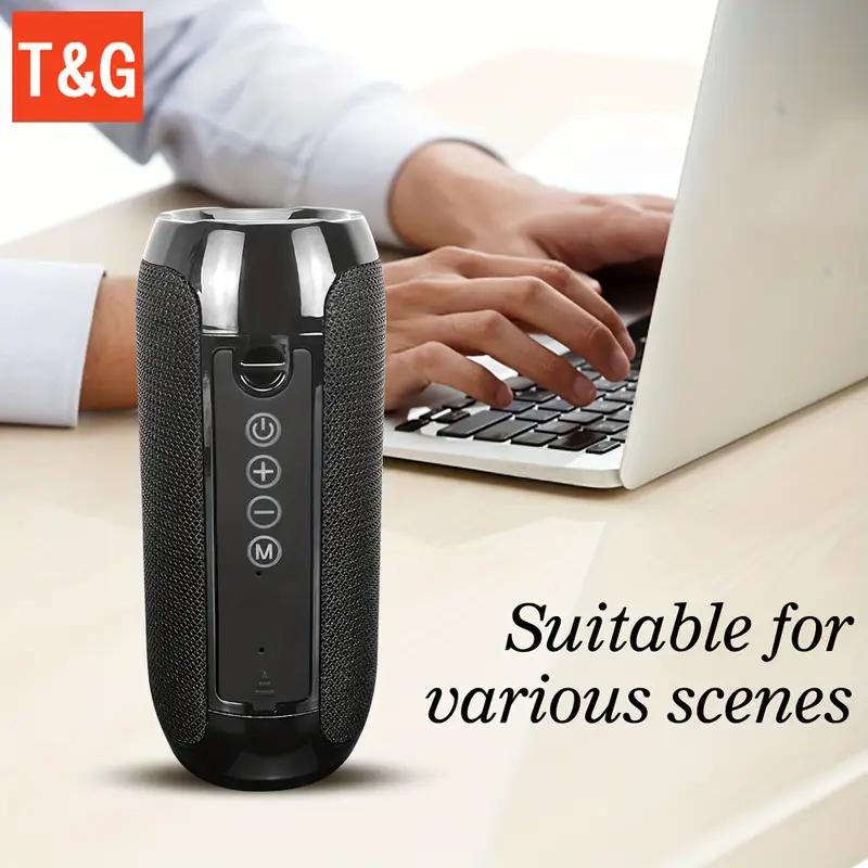 Portable wireless speaker with colorful LED lights, outdoor 3D stereo bass luminous speaker, TWS stereo bass sound column, hands-free calling FM TF card USB flash drive, connect to mobile phone tablet TV, wireless portable audio.