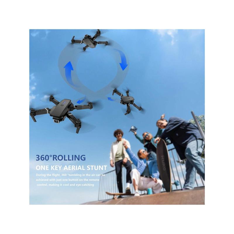 E88 Pro Drone With Dual Camera, WiFi FPV Double Folding RC Quadcopter Altitude Hold, Remote Control Toy For Beginner Men's Gift Indoor Outdoor Drone Christmas,,