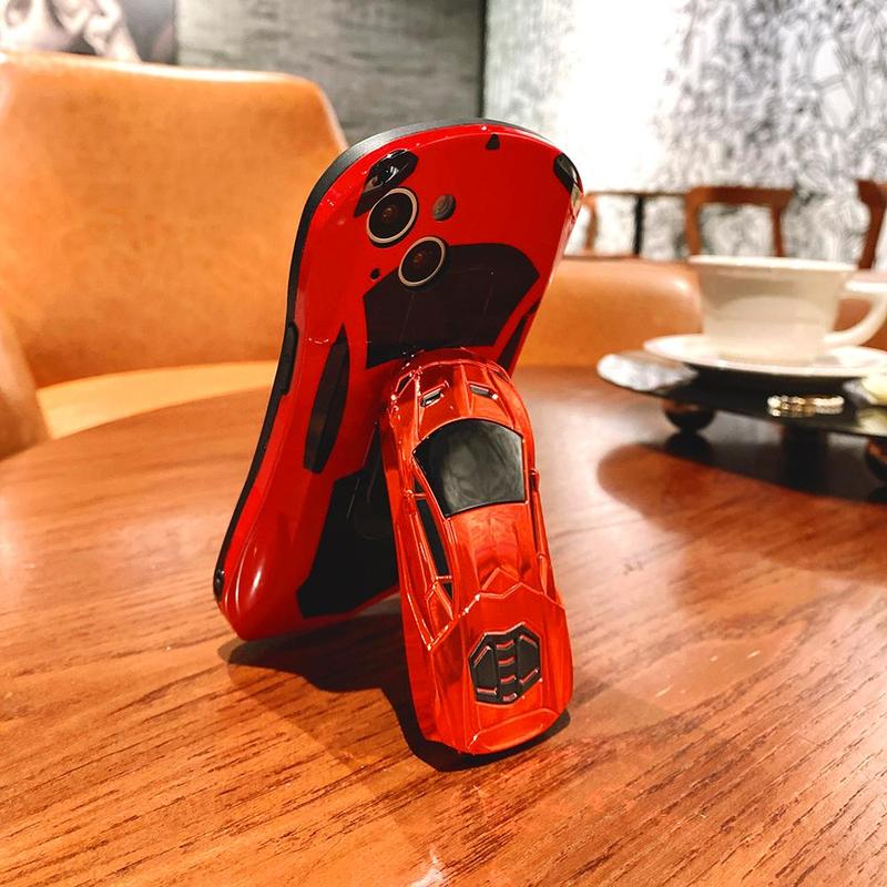 Car Shaped Phone Case with Holder, Anti-fall & Anti-fingerprint Mobile Phone Case, Shockproof Phone Cases for iPhone