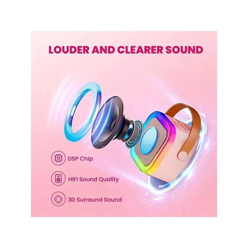 Portable Mini Karaoke K12 Speakers With Two Microphone Song Radios All-In-One RGB Lantern Home Singing Karaoke Wireless Outdoor Speakers Audio Connection Plug Smartphone