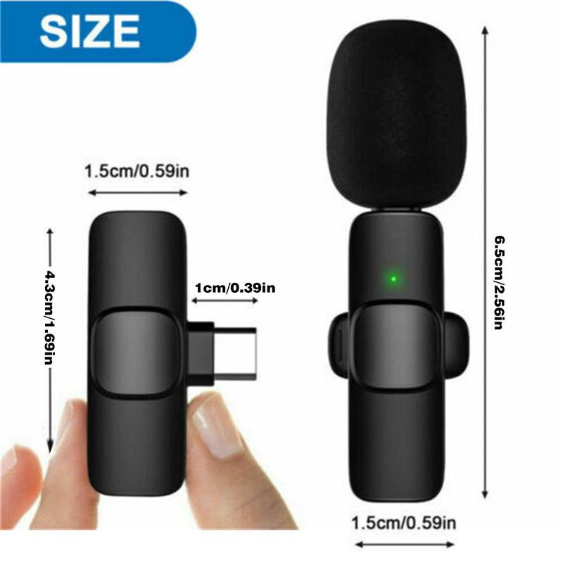 Wireless Lavalier Microphone, Mini Wireless Clip-on Microphone, Rechargeable Lapel Microphone for Recording, Live Streaming, Vlog Audio