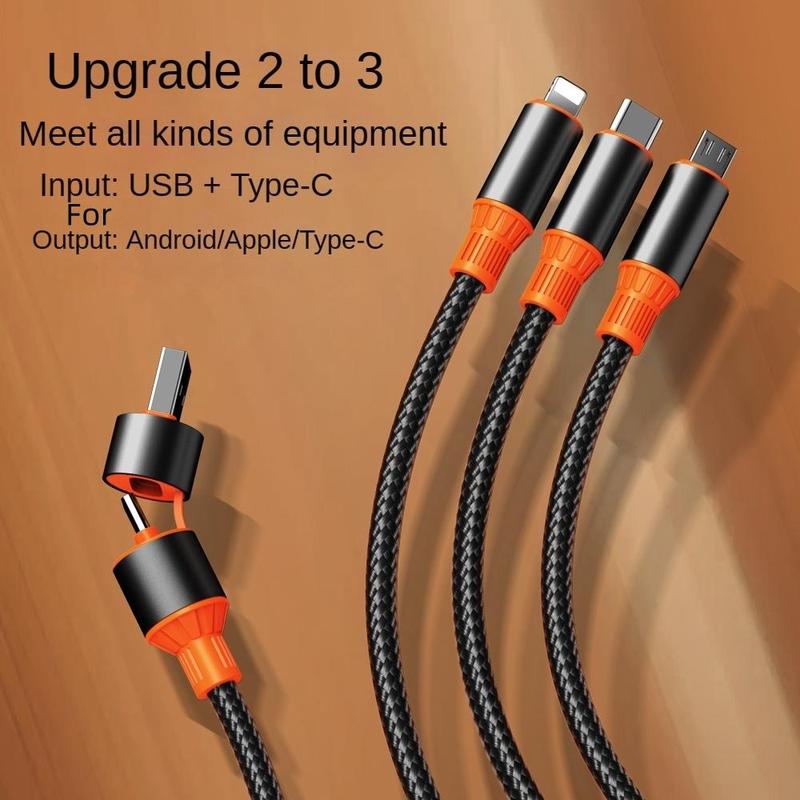 4-In-1 Data Cable, 100W Charging Cable with Data Transmission Function, Multifunctional Data Cable for Samsung Xiaomi Huawei iPhone