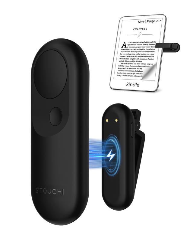 Stouchi Wireless Page Turner   TurnEZ, Highlighted Features For charging page turners and remotes together（Only One Cable）, for Kindle, for iPad reading, rechargeable player, for iPhone Android tablet eBooks to read articles or novels.