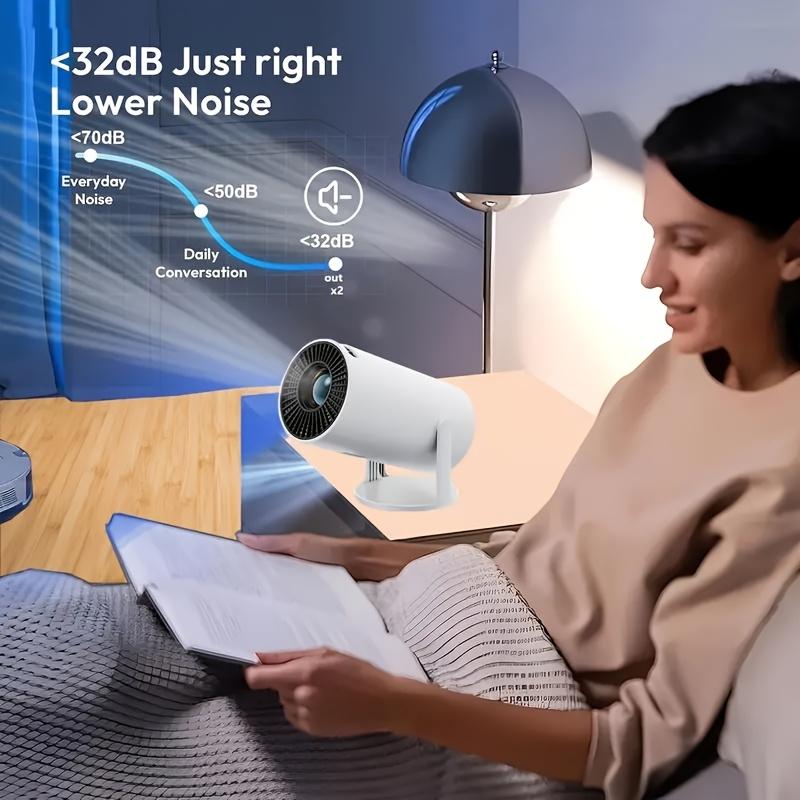 Sharp Display, Ultra-Portable 4K Mini Projector - Smart WiFi & Wireless, Adjustable Screen, 180° Rotation, USB Powered - Perfect for Home Entertainment