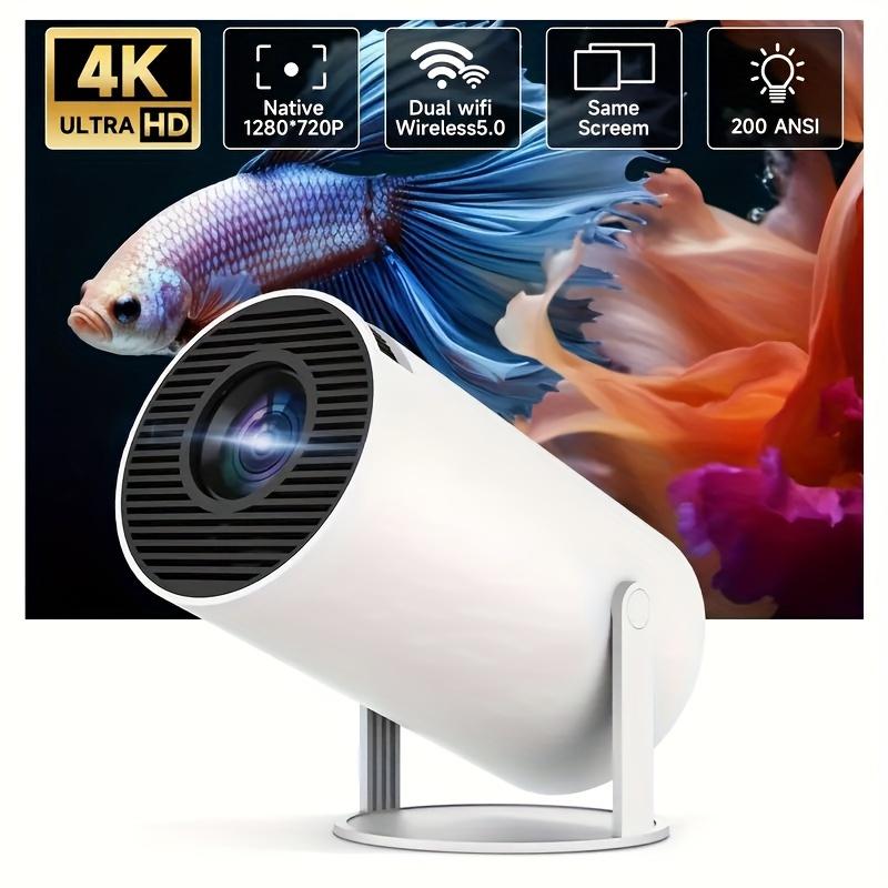 Sharp Display, Ultra-Portable 4K Mini Projector - Smart WiFi & Wireless, Adjustable Screen, 180° Rotation, USB Powered - Perfect for Home Entertainment