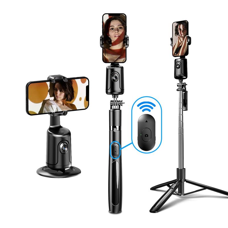 Smart AI Facial Recognition Smartphone Tripod, Summer Outdoor Photography Accessories, 360° Face Tracking Mobile Phone Pan & Tilt Stand, Outdoor Panoramic Tracking & Stabilization for Home & Outdoor Use, Tripod Fish, Stocking Fillers Gift