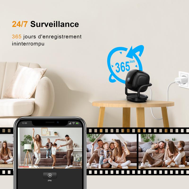 1080P Indoor Wireless Security Camera, 2.4Ghz WIFI Light Compact Camera for Home, AI Motion Detection, Two-Way Talk, Multi-Device Sharing, Cloud SD Storage indoor security wireless camera cctv  camera