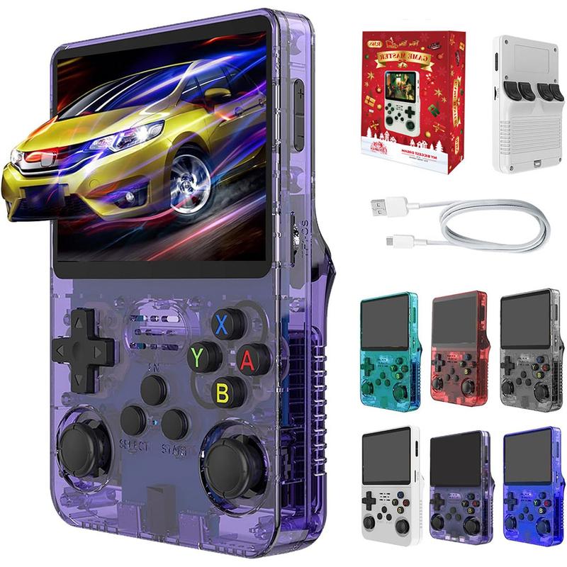 WUDS R36S Handheld Game Console 15000+ Classic Games with 32G+64G TF Card 3.5 in IPS Screen Retro Gaming Console with 3000mAh Battery,  Gifts for Adults Kids Protection