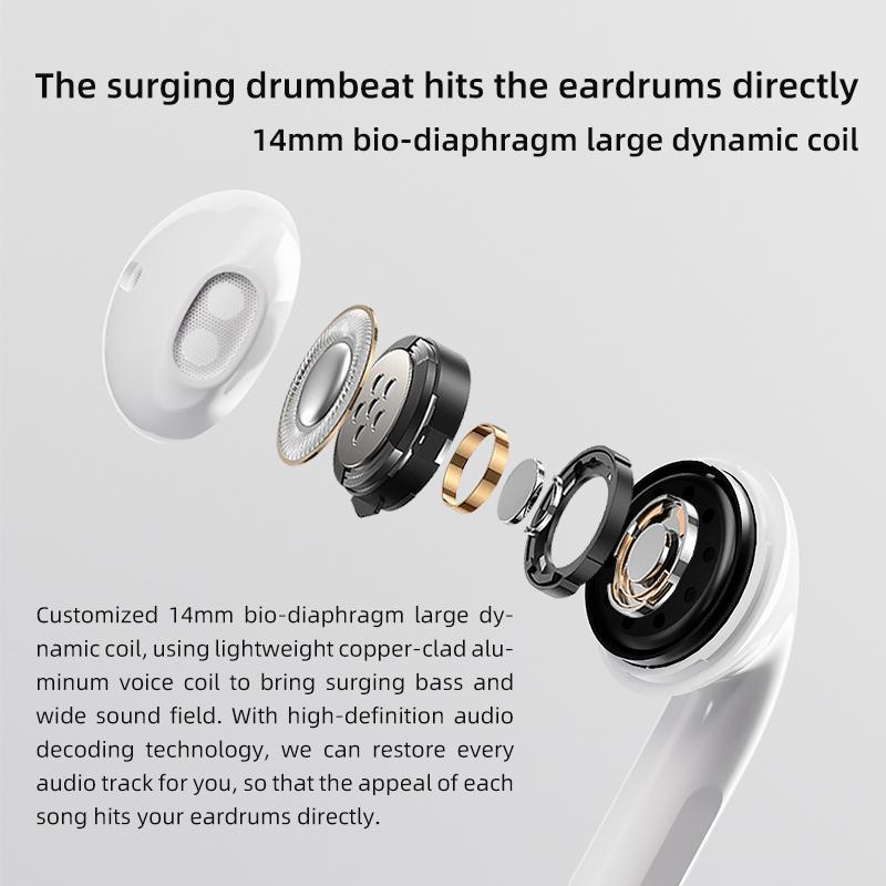 In-ear Design Wireless Earphone, Wireless Earbuds with ENC Noise Cancelling Mic, Touch Control Earbuds, Bluetooth-compatible Headphones for Mobile Phone