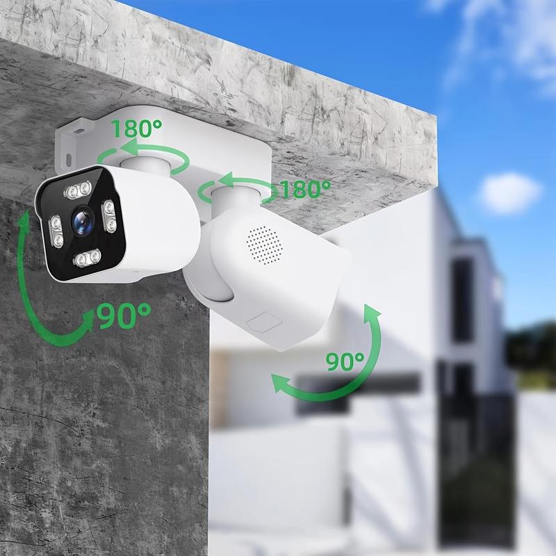 Wireless Outdoor 2K HD Dual Lens PTZ Security Camera - 360 Degree Motion Sensor Camera with 2 Way Audio Talk, Night Vision, Siren Alarm and 2.4G WiFi Connectivity for Home Security