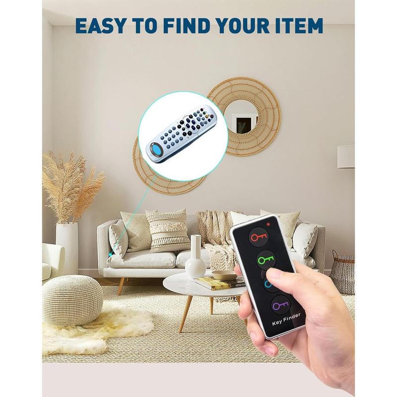 Key Finder,85dB+ Item Locator Tags with 131ft. Working Range,Wireless Key Tracker Remote Finder Locator with Sound for Finding Wallet, Key, Phone, Glasses, Pet Tracker, All Battery Included