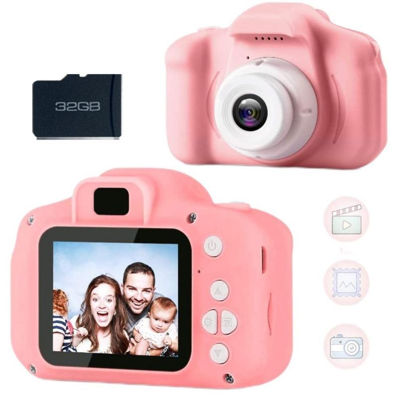 1080P Digital Camera, Rechargeable Camera with 2 Inch Screen & 32G SD Card, Portable Outdoor Camera for Students, Birthday Gift for Boys & Girls