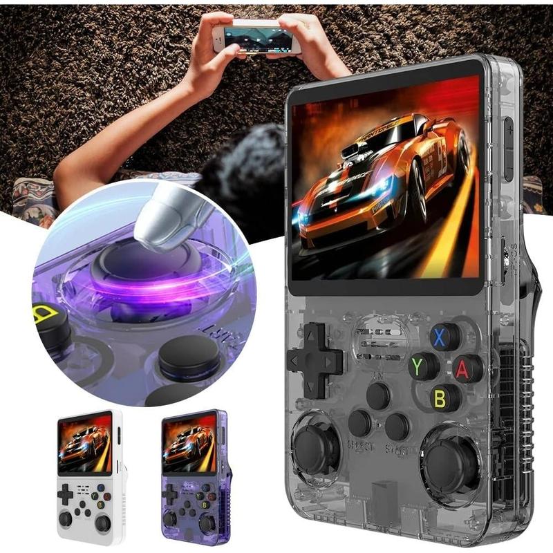 R36S Retro Handheld Game Console: 3.5 Inch IPS Screen Linux System Built-in 32GB+64GB and 1.5W+ Games Preinstalled Emulator System