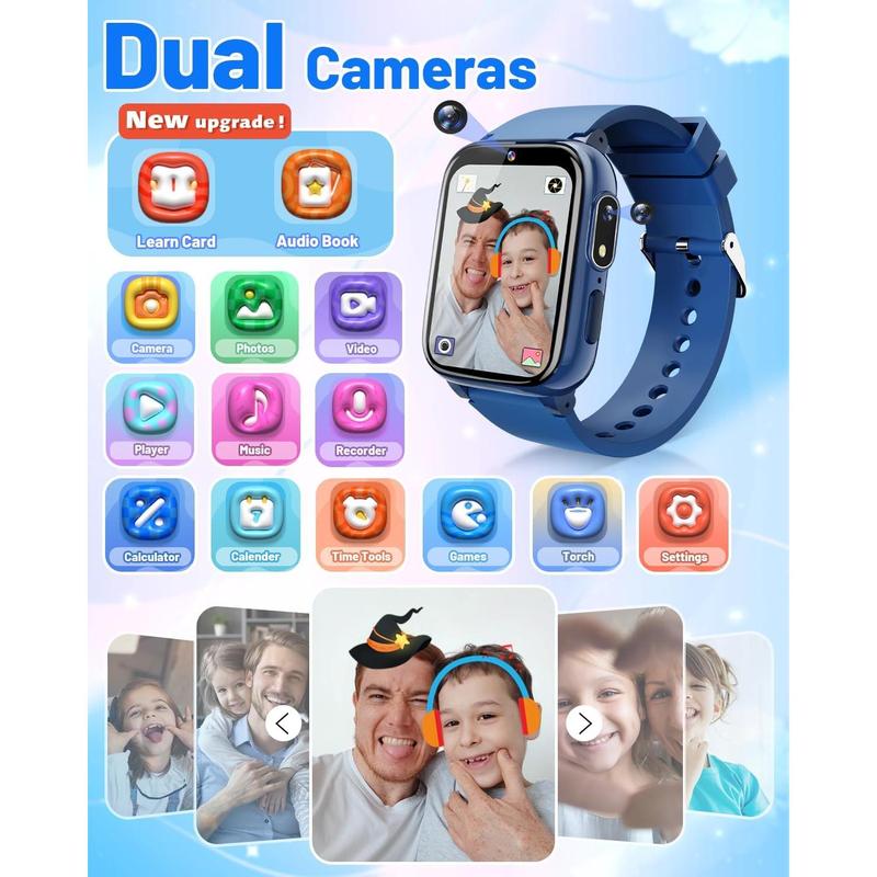 Smart Watch for Kids Toys for Boys 4-6 with Dual Camera Gifts for 5 Year Old Boy Birthday Christmas Stocking Stuffers for Kids 3 4 5 7 9 6 8 Year Old