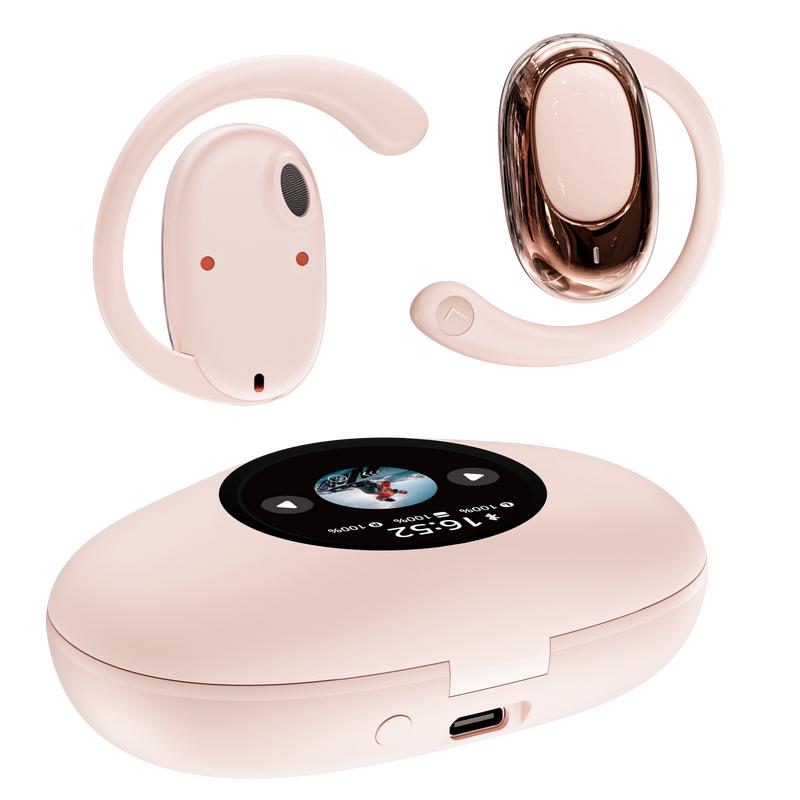 Full-Color Display Bluetooth Earphone, Multifunctional Wireless Earbuds Earphones, Noise Reduction Headphones,Smart Earphones with Charging Case, Long Life In-Ear Lightweight Headphones Audio Headset